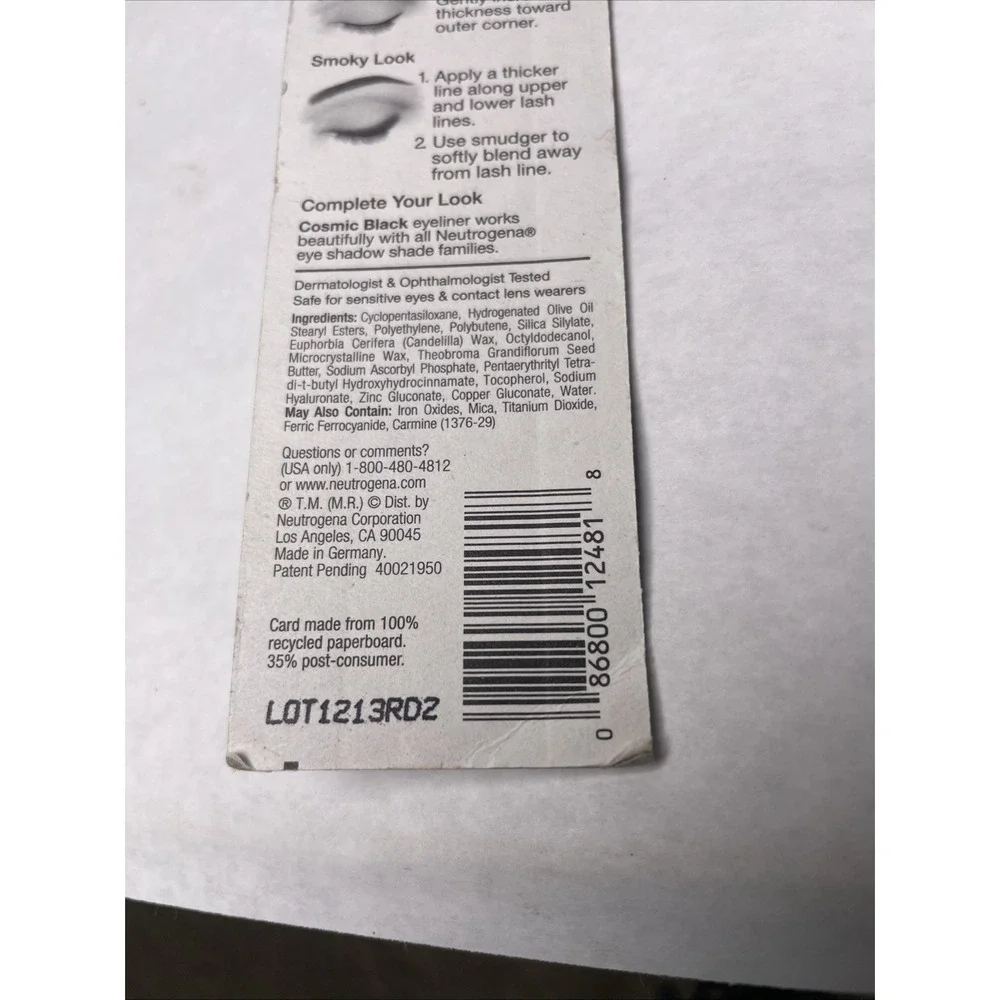 Neutrogena Nourishing Eyeliner #10 COSMIC BLACK Defines & Brightens New